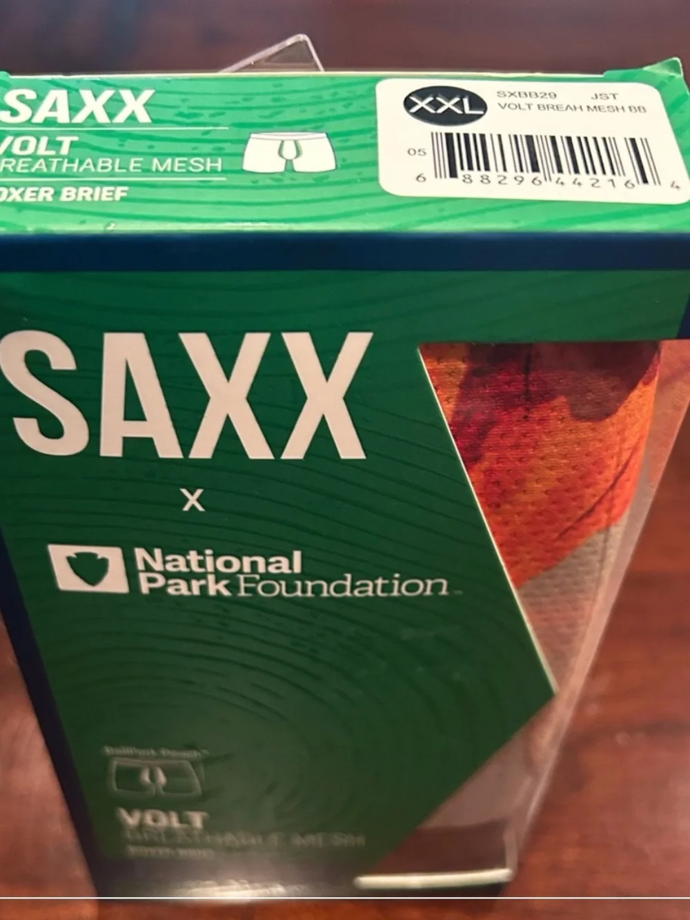 Saxx Volt Breathable Mesh Boxer Briefs - Orange and Gray